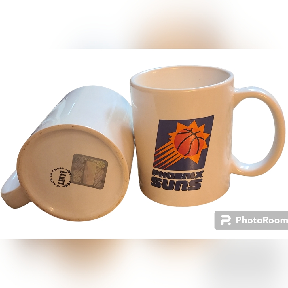 Pair VTG Phoenix Suns Coffee Mug Cup NBA Basketball Orange/PurpleWhite RoomStore